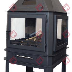 شامينيه حطب - 4 جهات زجاج مع فرن (65)